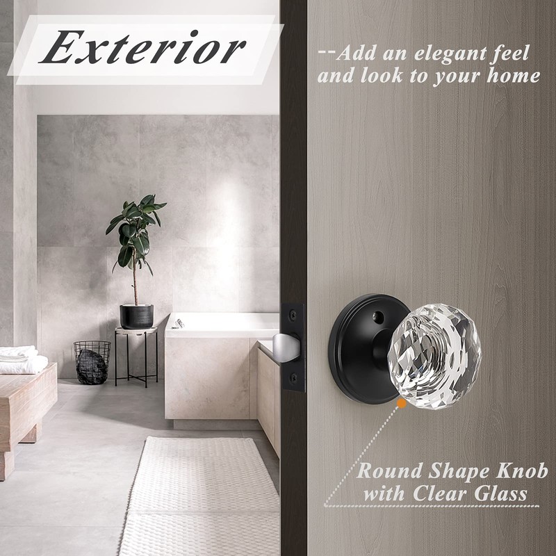 Probrico Heavy Duty Privacy Door Knobs for Bedroom/Bathroom 3 Pack,