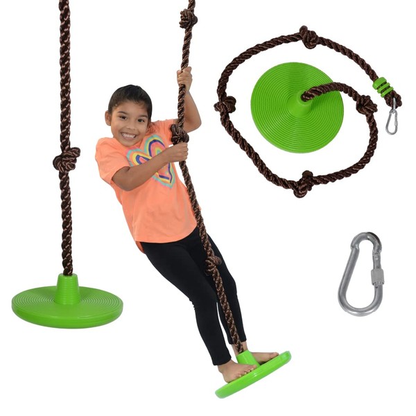 Swurfer Disco Tree Swing - Swing Sets for Backyard, Outdoor Swing, Swingset Outdoor for Kids, Easy Installation, Heavy Duty, Adjustable Climbing Rope, Weather Resistant, Up to 200lbs, Ages 6 and Up
