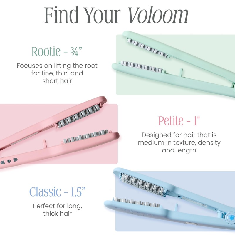 VOLOOM Petite 1” Inch Professional Volumizing Ceramic Flat Iron -