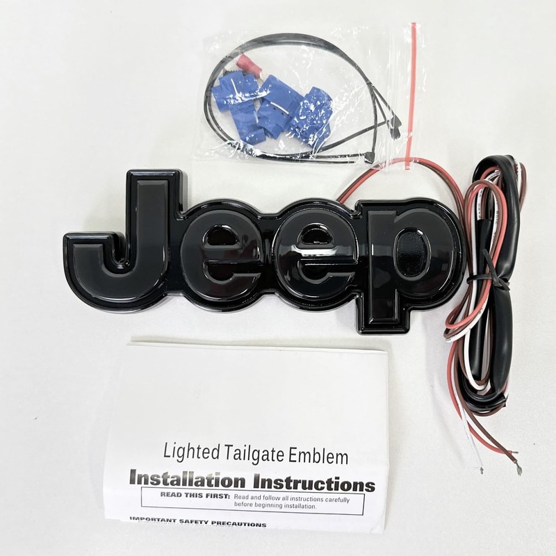 AUTOGEM 2014–2018 Jeep Tailgate LED Letter Emblem Lights Up –