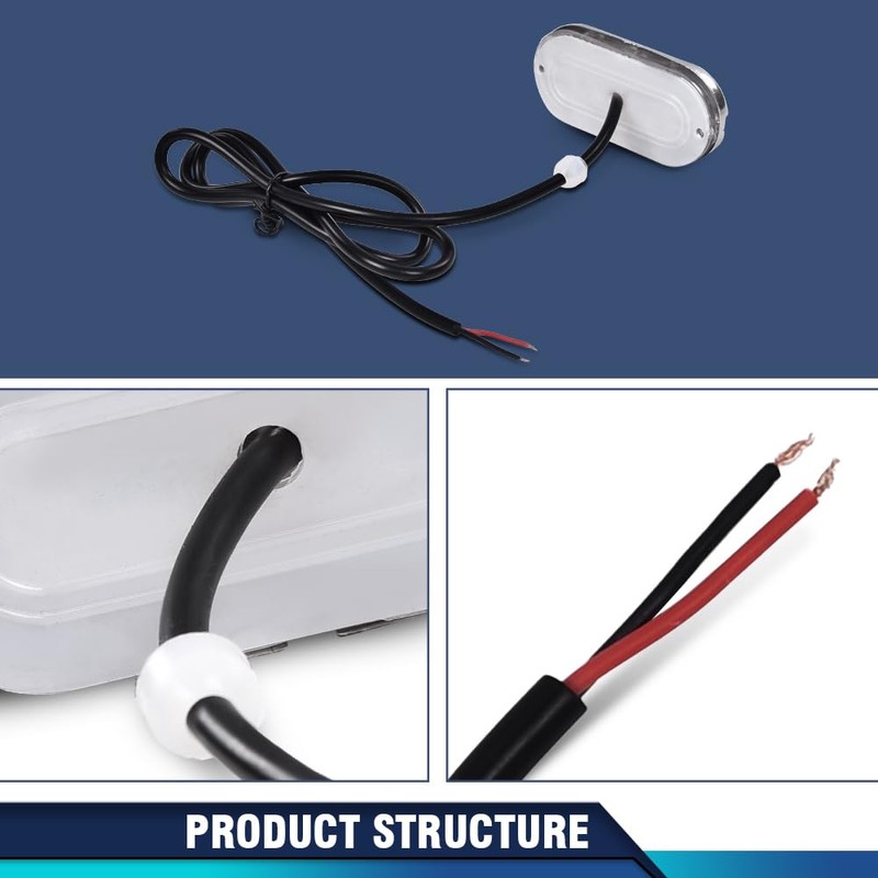 PIT66 LED Pontoon Boat Docking Light Bright White Housing Marine