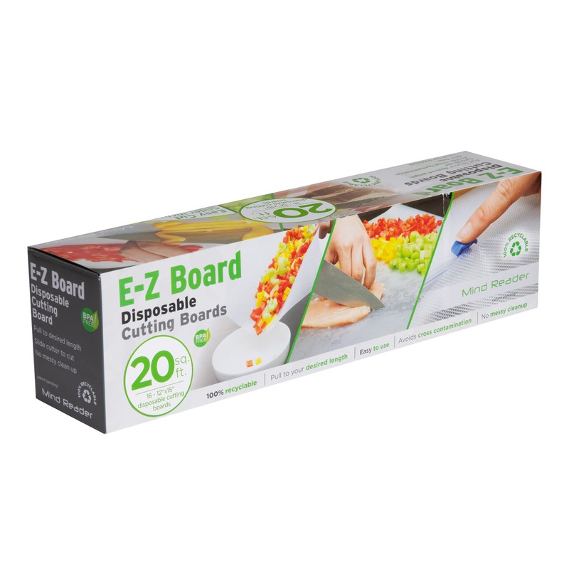 Mind Reader E-Z Board Disposable Plastic Cutting Board, 20 Square