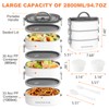 RIKDOKEN Lunch Box, Stackable 3 Layers Containers, Portable 94OZ Large