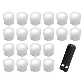 Lyxheth 20PCS Lug Nut Covers, Bolt Covers Caps, Auto Hub Screw Protector with Remover Tool, 17 mm Inner Hex Wheel Bolt Dust Caps Cover Decorative Car Accessories Universal for Most Cars (Silver, 17mm)