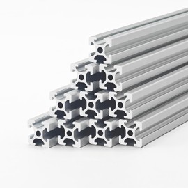 Bikykose 2020 T-Slot Aluminum Extrusion Profile, 10PCS 59.06" European Standard Anodized Linear Rail Guide for 3D Printer & CNC DIY, High-Strength Construction - Silver