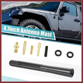 HEROFFIX 1 Set 12cm 4.7 Inch Universal Car AM FM Radio Signal Antenna Mast for for Jeep for Dodge for Ram for Ford for Toyota Carbon Fiber Pattern Black Replace Parts