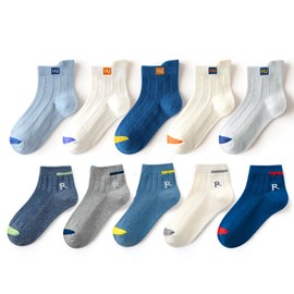 Girls Boys Cotton Socks,10 Pairs Quality Made Toddler Socks & Kids Socks,Soft Cotton Crew Socks For 3-18 Years Old Kids, Unisex Breathable Cute Fun Athletic Ankle Socks