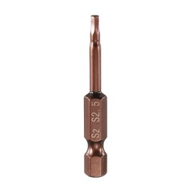 sourcing map Hex Head Wrench Drill Bit 2.5mm(H2.5) Metric 1/4" Hex Shank 2"(50mm) Length S2 Steel Magnetic Impact Drivers Screwdriver Bit Industrial Grade Hexagon Electric Drill Bits