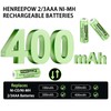 Henreepow Ni-MH 2/3AAA 1.2v 400mAh Rechargeable Batteries,Low Self-Discharge, Long Range