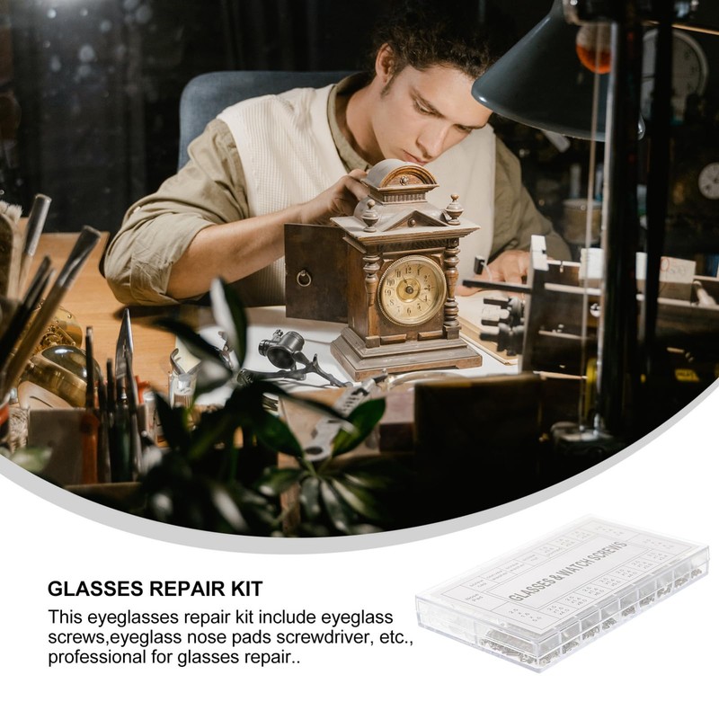 SHINEOFI Professional Eyeglass Repair Kit of Screws Nose Pads with