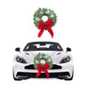 Car Christmas Wreath Decoration with Lights Suitable for Truck SUVs