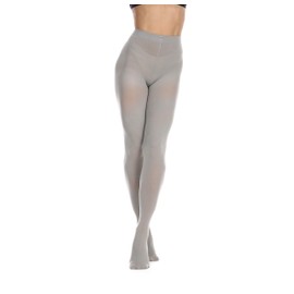 Frola Women's 80 Denier Soft Semi Opaque Solid Color Footed Pantyhose Tights(Large-X-Large,Gray