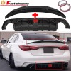 WENQI Glossy Black Rear Bumper Diffuser & Rear Spoiler Fit