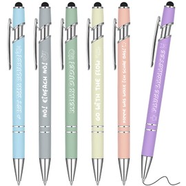 Dianelhall 6 Funny Retractable Ballpoint Pens Colleagues Stylus Pen Metal Motivation Pen Ballpoint Pen for Desk Party Gift for Colleagues Teachers
