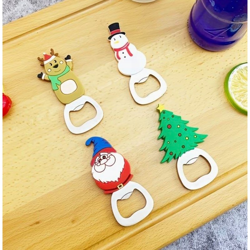 Christmas Magnetic Bottle Openers, One Pack - Random Design Sent,