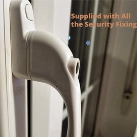 4 PCS UPVC Universal Window Handle, Kamtop Childproof Window Handles with Keys and Screws, Lockable 40mm Spindle Length Double Glazing Replacement Window Handle for UPVC and PVC Inline Locking, White
