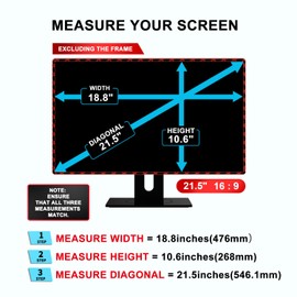 21.5 inch Computer Privacy Screen Filter - Suitable for 16:9 Aspect Ratio Widescreen Monitor - Blue Light Filter - Anti-Glare & Anti-Scratch Protector Film (21.5" Widescreen (16:9))