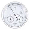 Generic Round Weather Station, Aluminum Alloy Wall Mount Barometer Thermometer