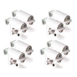 KLEMMFLEX Clamp holder for blinds, blind holder without drilling, for clamping, pack of 8, white, sturdy clamp support with metal bracket, adjustable from 4-25 mm, for windows and balcony doors