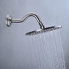 8 Inch S-Shape Curved Shower Arm with Flange Stainless Steel