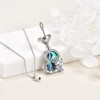 AXELUNA Frog Urn Necklace for Ashes Sterling Silver Abalone Shell