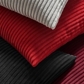 MIULEE Pack of 2 Corduroy Soft Soild Decorative Square Throw Pillow Covers Set Cushion Cases Pillowcases for Sofa Bedroom Car 18 x 18 Inch 45 x 45 Cm Red