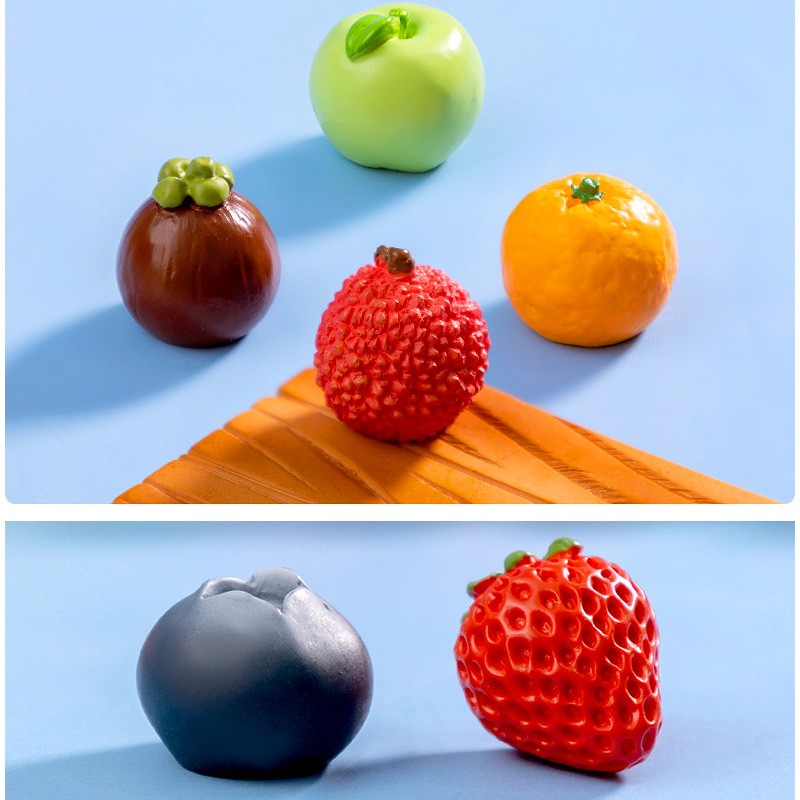 Mini Fruit Figurines for DIY Decoration – 30-Piece Resin Miniature