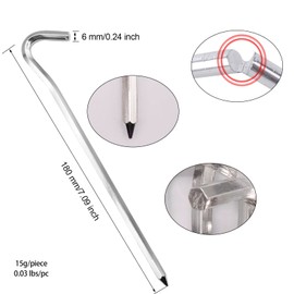 Tokeya Tent Pegs 16 PCS Heavy Duty Metal Ground Peg 6MM Tent Hooks Strong Aluminum Alloy Rust Free Camping Pegs for Traveling, Beach, Outdoor Hard Ground, Football Net Marquees and Hiking