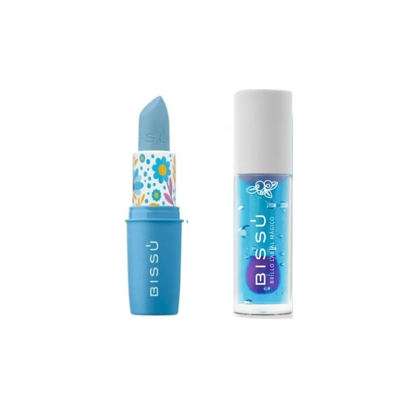 Duo/Kit Gloss Brillo Labial Mágico Bissú Mora Azul