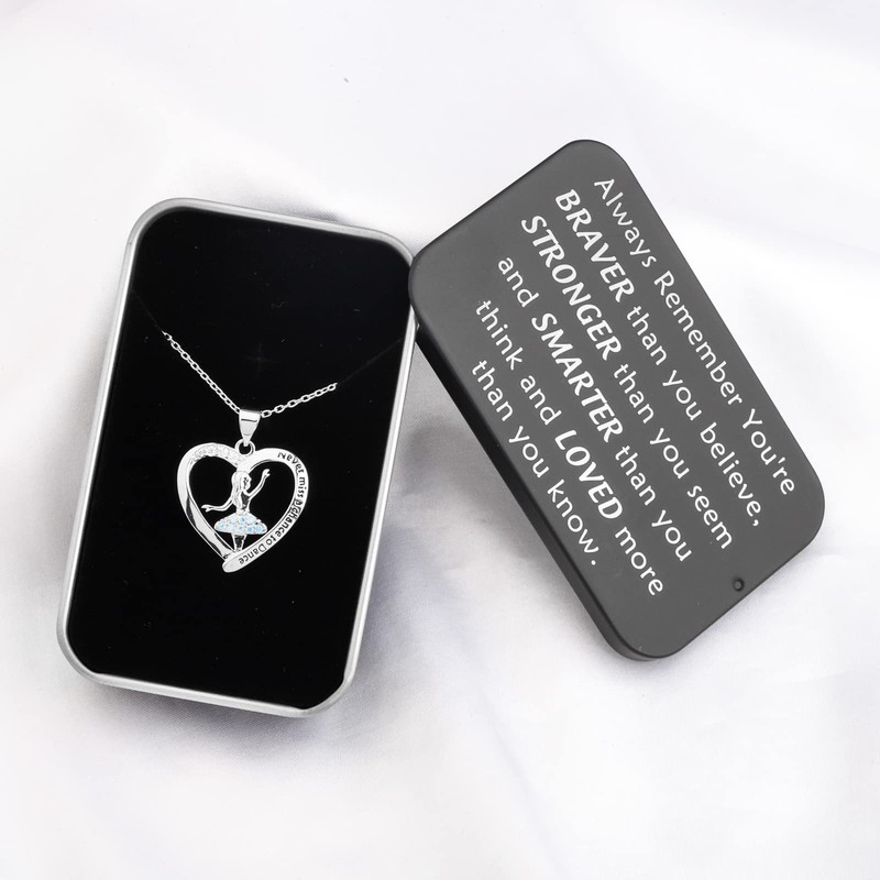 WSNANG Women's Dance Lover Ballerina Dancer Ballet Recital Gift Necklace,