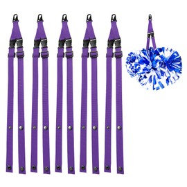 aiviwiai Pom Pony Pom Holder for Backpack Cheer - Adjustable Cheer Pom Poms Holder - Cheer Bag Accessories for Pom Pom Protection (Purple/5 Pack)