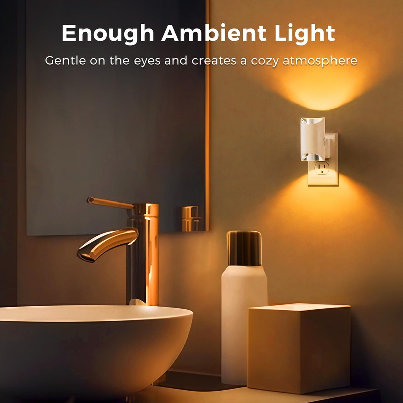 L LOHAS LED Night Lights, Amber Night Light, Dimmable, Sensor,