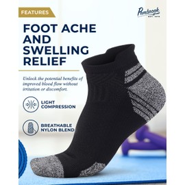 Pembrook Ankle Compression Socks for Women & Men - 4 Pairs | Circulation Socks for Women | Men's Sports Compression Socks | Support Socks for Men | 4Blk Compression Socks for Women