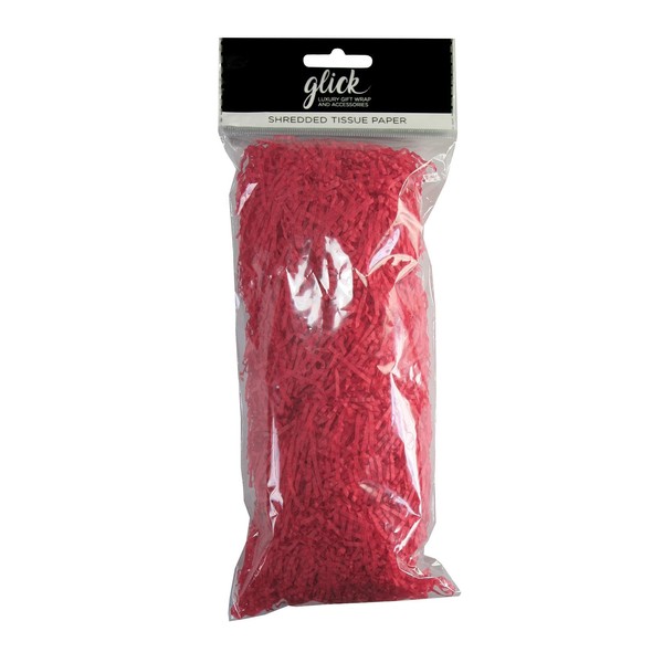 Glick Luxury Shredded Tissue Paper, Perfect for use in Gift Wrapping, Art & Crafts,30 GMS, Red (Packaging May Vary)