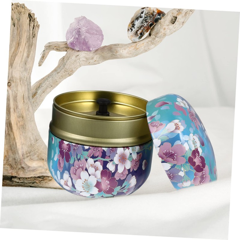 LABRIMP 2pcs Delicate Tea Box Multi-function Sealed Tinplate Containers for