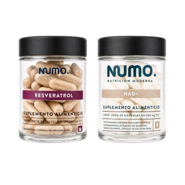 NUMO NAD+ y Trans-Resveratrol │Combo Longevidad │ 2 Frascos 60 Caps