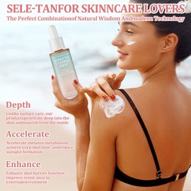 2PCS Sunless Tanning Drops Drink, Drinkable Tanning Drops, Enhances Natural Skin Tone, Without The Sun Damage (60ml)