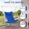 ROOITY Hammock Chair Hanging Swing with Wooden Armrests;Steel Spreader Bar,Pillows,Hardware