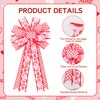 Valentine Tree Topper Bow with Pink Love Heart Valentines Burlap
