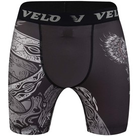 VELO – Compression Compression Fit Tights Shorts. (as8, Waist, Numeric_28, Regular, Regular, Charcoal Black, Small, Regular Fit)
