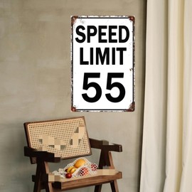 OJINDAXIN Speed Limit 55 Signs Metal 8x12 Inch Decorative Signs for Traffic, Retro Style, Color2