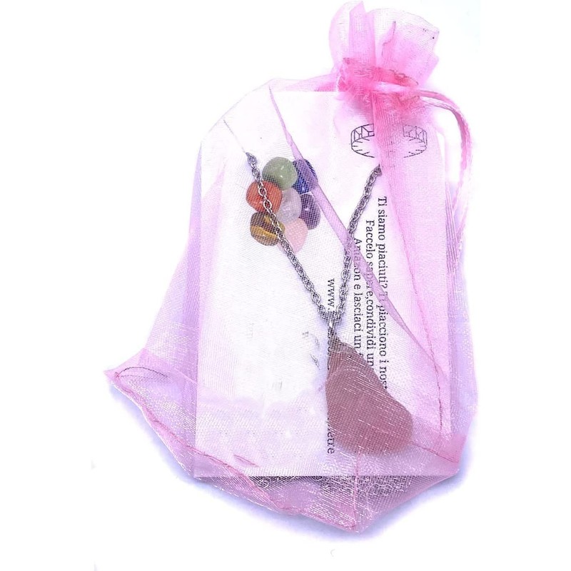 CRIGEMA - Pendant Necklace Minerals Semi-Precious Stones Jewellery Handmade, Stone,