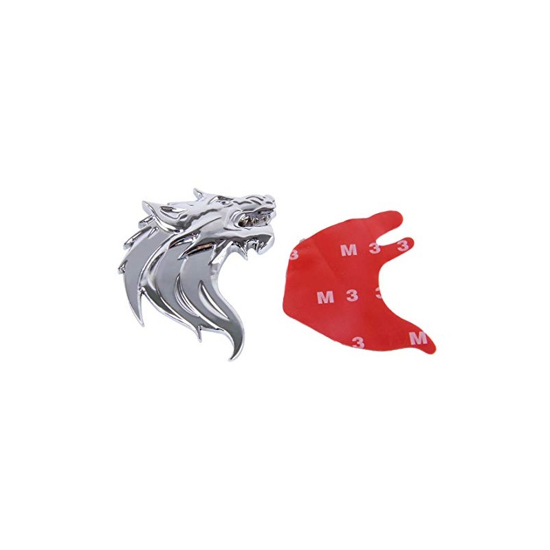 3D Metal Wolf Head Chrome Emblem Badge Radiator Grill Car