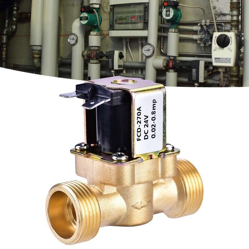 3/4" DC 24V Normally Closed Brass Electric Solenoid Magnetic Valve