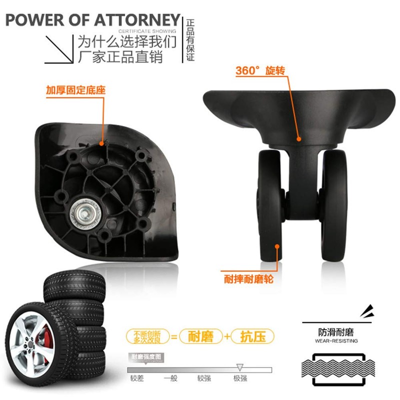 GH8 (DL-W170#) Mute Connected Spinner Wheels for Replacement Luggage Wheels