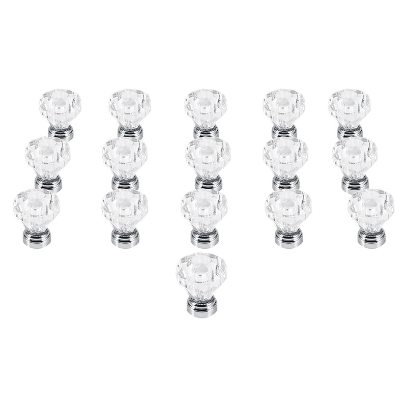 16PCS 25mm Diamond Shape Acrylic Knobs Furniture Drawer Cabinet Cupboard