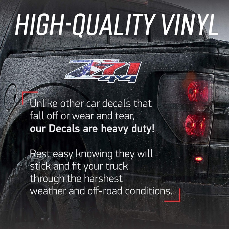 GOLD HOOK Z71 4x4 Decals Compatible with Chevy Silverado (2007-2013)