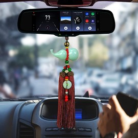 JBRUN Car Hanging Decoration, Rearview Mirror Decorations, Chinese Traditional Style Crystal Tassel Dangling Ornaments, Home Decoration for Luck Safety Blessing (K)