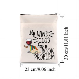 Reading Books My Wine Club Has A Book Problem Book Sleeve Gifts for Bookworm Book Lover Gift (My Wine -Club)