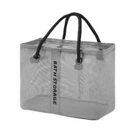 LKCCTK Hot Spring Bag, For Bathing, Swimming, Sauna, Gym, Beach, Waterproof, Quick Drying, Large Capacity, Mesh Tote Bag, Bath Goods, Multi-Purpose (Gray)
